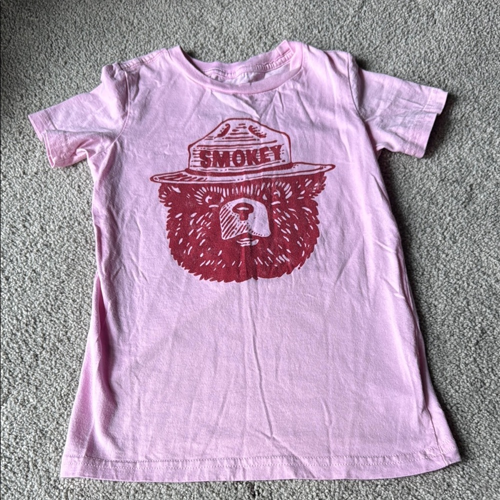 Smokey Bear Pink Kids T-Shirt